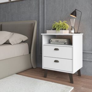 Mesa De Cabeceira Liz 2 Gavetas Branco