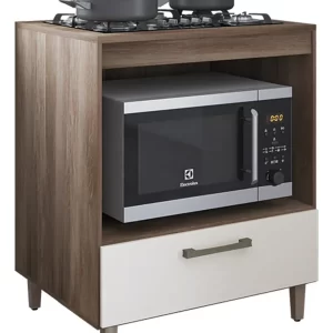 Balcão Cooktop 51x36cm Armário Cozinha Naturale/off White